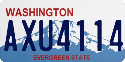 WA license plate AXU4114