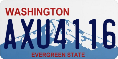 WA license plate AXU4116