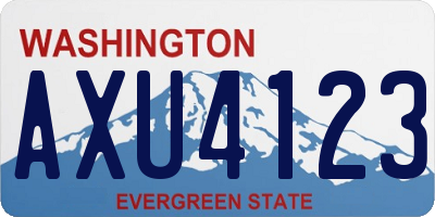 WA license plate AXU4123