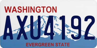 WA license plate AXU4192