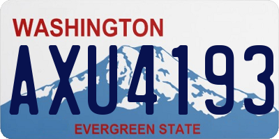 WA license plate AXU4193
