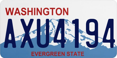 WA license plate AXU4194