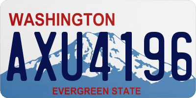 WA license plate AXU4196