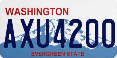 WA license plate AXU4200