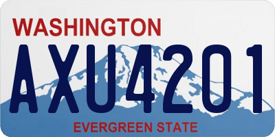 WA license plate AXU4201