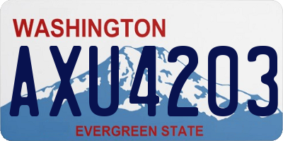 WA license plate AXU4203
