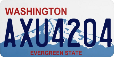 WA license plate AXU4204