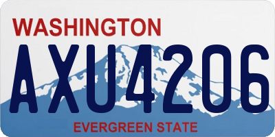 WA license plate AXU4206