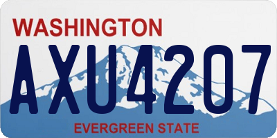 WA license plate AXU4207
