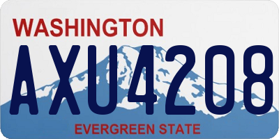 WA license plate AXU4208
