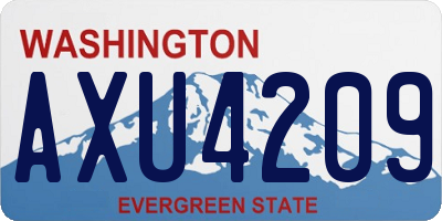 WA license plate AXU4209