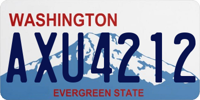 WA license plate AXU4212