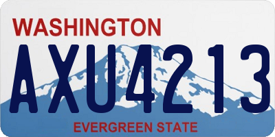 WA license plate AXU4213