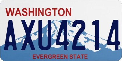 WA license plate AXU4214