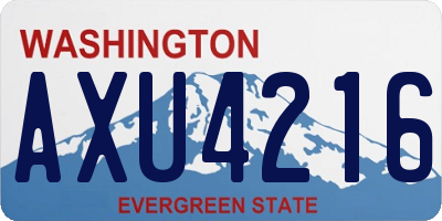 WA license plate AXU4216