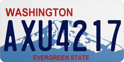 WA license plate AXU4217