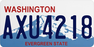 WA license plate AXU4218