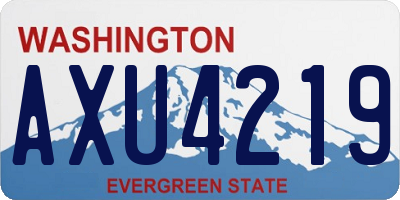 WA license plate AXU4219