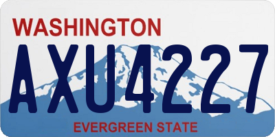 WA license plate AXU4227
