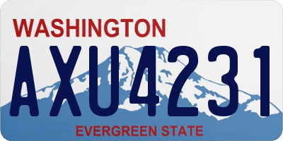 WA license plate AXU4231