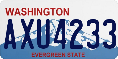 WA license plate AXU4233
