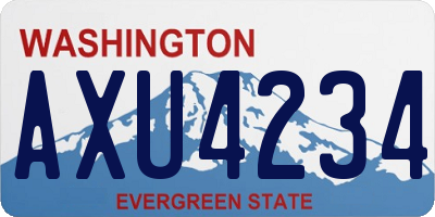 WA license plate AXU4234