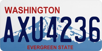 WA license plate AXU4236