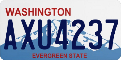 WA license plate AXU4237