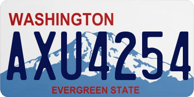 WA license plate AXU4254