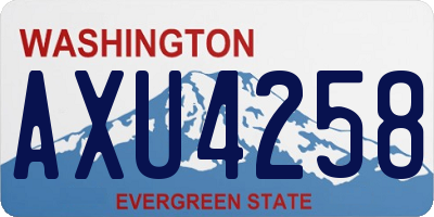 WA license plate AXU4258