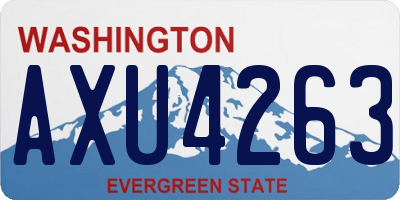 WA license plate AXU4263