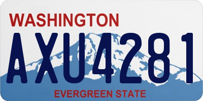 WA license plate AXU4281