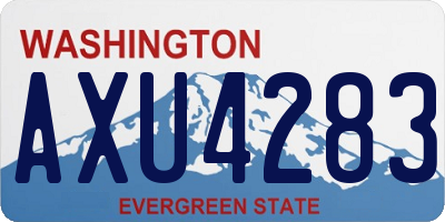 WA license plate AXU4283