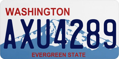 WA license plate AXU4289
