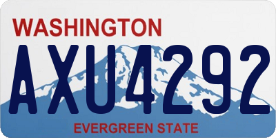 WA license plate AXU4292