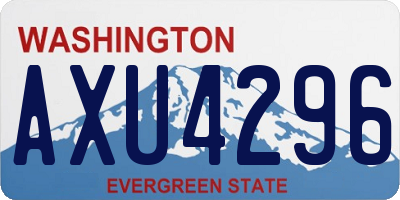 WA license plate AXU4296