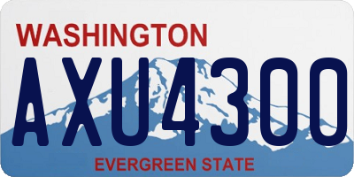 WA license plate AXU4300