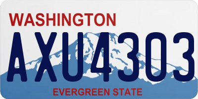 WA license plate AXU4303