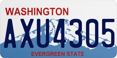 WA license plate AXU4305