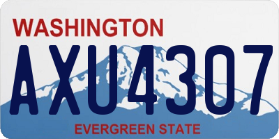 WA license plate AXU4307