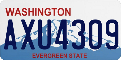 WA license plate AXU4309