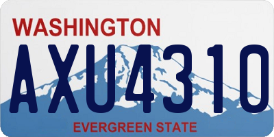 WA license plate AXU4310