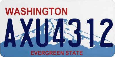 WA license plate AXU4312