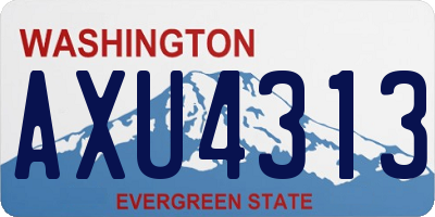 WA license plate AXU4313