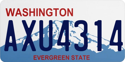 WA license plate AXU4314