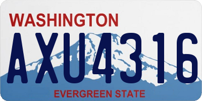 WA license plate AXU4316