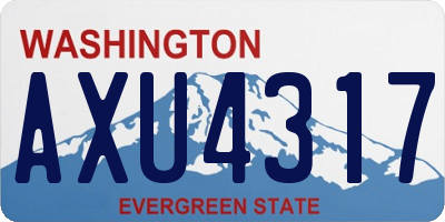 WA license plate AXU4317