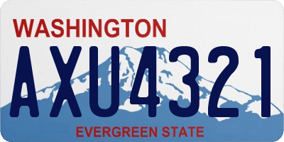 WA license plate AXU4321
