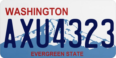 WA license plate AXU4323