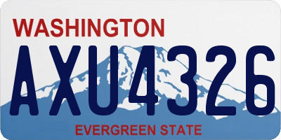 WA license plate AXU4326